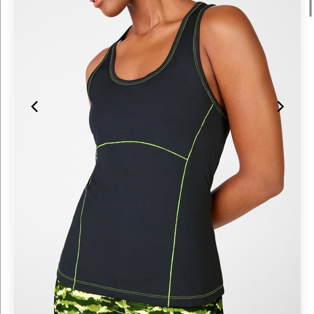 Fabletics racer back tank black size: small